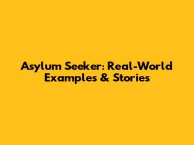 Asylum Seeker: Real-World Examples & Stories