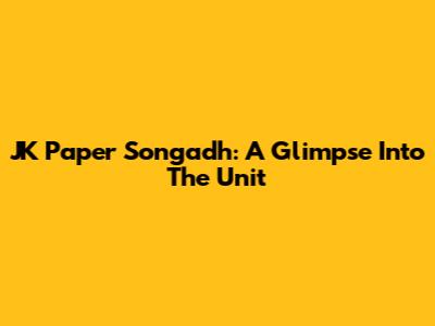 JK Paper Songadh: A Glimpse Into The Unit